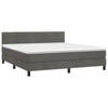 vidaXL Boxspring met matras fluweel donkergrijs 180x200 cm