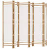 vidaXL Kamerscherm 6-panelen inklapbaar 240 cm bamboe en canvas