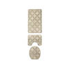 Homely luxe 3 delige badkamermatten set met antislip - toilet badkamer wc bril mat - TR-5 beige