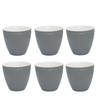 6x GreenGate Espresso kopjes Alice steen grijs - Set van 6 stuks - 125ml - Espressokopjes