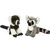 Apen serie zachte pluche knuffels 2x stuks - Ringstaart Maki en Pinche Aapje van 18 cm - Knuffel bosdieren