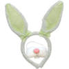 Paashaas/konijn oren diadeem groen/wit met tandjes/snuitje voor kind/volwassenen - Verkleedhoofddeksels