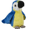 Pluche knuffel dieren blauwe macaw papegaai vogel van 15 cm - Vogel knuffels