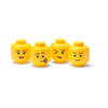 Lego - Opbergbox Hoofd Boy Girl Silly Winky Mini Set van 4 Stuks - Kunststof - Geel