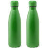 RVS waterfles/drinkfles - 2x - kleur groen - met schroefdop - 790 ml - Drinkflessen
