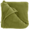Fleece deken/plaid Claudi 150 x 200 cm - olijf groen - Plaids