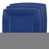 Santex feest bordjes vierkant kobalt blauw - karton - 10x stuks - 23 cm - Feestbordjes