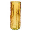 Bellatio Design Bloemenvaas - geel/goud - transparant glas - D10 x H25 cm - Vazen