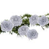 6x stuks decoratie bloemen rozen zilver op clip 9 cm - Kunstbloemen