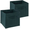 5Five Opbergmand - 2x - 29 liter - emerald groen - 31 x 31 x 31 cm - Opbergmanden