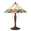 LumiLamp Tiffany Tafellamp 44x61x64 cm Wit Groen Glas Kunststof Rond Bloemen Tiffany Bureaulamp Wit Tiffany Bureaulamp