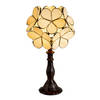 HAES DECO - Tiffany Tafellamp Beige 21x21x38 cm Fitting E14/ Lamp max 1x25W