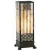 HAES DECO - Tiffany Tafellamp Beige, Bruin 18x18x45 cm Fitting E27 / Lamp max 1x60W