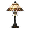 HAES DECO - Tiffany Tafellamp Beige, Rood Ø 40x61 cm Fitting E27 / Lamp max 2x40W