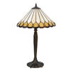 HAES DECO - Tiffany Tafellamp Beige, Wit Ø 40x62 cm Fitting E27 / Lamp max 2x60W