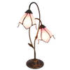 LumiLamp Tiffany Tafellamp 35x18x61 cm Bruin Roze Kunststof Glas Tiffany Bureaulamp Roze Tiffany Bureaulamp