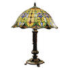 HAES DECO - Tiffany Tafellamp Groen Ø 40x53 cm Fitting E27 / Lamp max 2x60W
