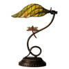 HAES DECO - Tiffany Tafellamp Groen, Bruin Ø 34x45 cm Fitting E14 / Lamp max 1x60W