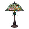 HAES DECO - Tiffany Tafellamp Groen, Bruin, Beige Ø 47x60 cm Fitting E27 / Lamp max 3x60W