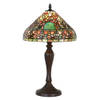 LumiLamp Tiffany Tafellamp Ø 30x53 cm Groen Bruin Glas Kunststof Rond Tiffany Bureaulamp Groen Tiffany Bureaulamp