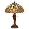 HAES DECO - Tiffany Tafellamp Groen, Roze Ø 47x61 cm Fitting E27 / Lamp max 2x60W