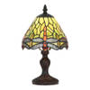 LumiLamp Tiffany Tafellamp Ø 18x30 cm Groen Glas Kunststof Libelle Tiffany Bureaulamp Groen Tiffany Bureaulamp