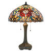 HAES DECO - Tiffany Tafellamp rood, Blauw Ø 46x64 cm Fitting E27 / Lamp max 2x60W