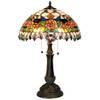 HAES DECO - Tiffany Tafellamp Rood, Groen Ø 41x67 cm Fitting E27 / Lamp max 2x60w