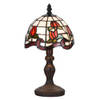 HAES DECO - Tiffany Tafellamp Rood, Groen, Wit Ø 18x32 cm Fitting E14 / Lamp max 1x25W