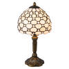 HAES DECO - Tiffany Tafellamp Wit, Bruin Ø 21x38 cm Fitting E14 / Lamp max 1x40W