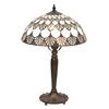 HAES DECO - Tiffany Tafellamp Wit, Bruin Ø 31x46 cm Fitting E27 / Lamp max 1x60W