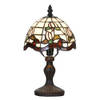 HAES DECO - Tiffany Tafellamp Wit, Groen, Rood Ø 18x32 cm Fitting E14 / Lamp max 1x25W