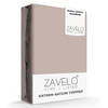 Zavelo Deluxe Katoen-Satijn Topper Hoeslaken Taupe-Lits-jumeaux (180x220 cm)