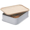 iDesign - Opbergbox met Deksel, 30.2 x 21.3 x 7.6 cm, Paulownia Hout, Grijs - iDesign Eco Storage