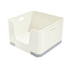 iDesign - Stapelbare Opbergbox met Opening, 39 x 23 cm, Kunststof, Beige/Grijs - iDesign Eco Storage