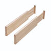 iDesign - Ladeverdeler, Hoog, Verstelbaar, 43 x 2 x 10.2 cm, Set van 2 Stuks, Paulownia Hout - iDesign Eco Wood