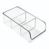 iDesign - Open Opbergbox met 3 Vakken, 14 x 27.9 x 8.9 cm, Kunststof, Transparant - iDesign Linus