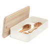 iDesign - Opbergbox met Deksel, 21.3 x 43 x 7.6 cm, Paulownia Hout, Kokoswit - iDesign Eco Storage