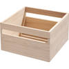 iDesign - Opbergbox met Handvat, 25.4 x 25.4 x 15.5 cm, Paulownia Hout - iDesign Eco Wood