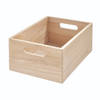 iDesign - Opbergbox met Handgrepen, 25.5 x 38 x 15 cm, Paulownia Hout, Beige - iDesign The Home Edit