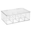 iDesign - Theedoos, 8 Vakken, 27.3 x 18.4 x 9.5 cm, Kunststof, Transparant - iDesign Kitchen Binz