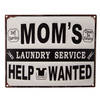 Clayre & Eef Tekstbord 25x20 cm Wit Zwart Ijzer Mom's laundry service Wandbord Wit Wandbord