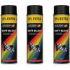 Motip paint 5 pieces spray paint Matt black quick drying 500 ml for metal, wood, aluminum and stone - 25 % EXTRA