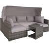 tectake - Wicker loungeset loungebank San Marino - grijs - 403237