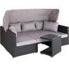 tectake - Wicker loungeset loungebank tuinset San Marino - zwart - 403426