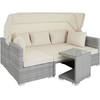 tectake - Wicker loungeset loungebank tuinset San Marino - lichtgrijs - 403712