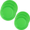 Santex Feest borden set - 20x stuks - groen - 17 cm en 22 cm - Feestbordjes