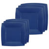 Santex Feestbordjes set - 40x stuks - donkerblauw - 18 cm en 23 cm - Feestbordjes