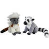 Apen serie zachte pluche knuffels 2x stuks - Ringstaart Maki en Pinche Aapje van 18 cm - Knuffel bosdieren