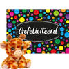 Keel toys - Cadeaukaart Gefeliciteerd met knuffeldier giraffe 16 cm - Knuffeldier